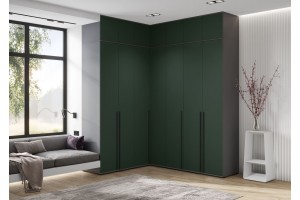 Набор шкафов "Норд" (170х210 см) с антресолями графит - изумруд