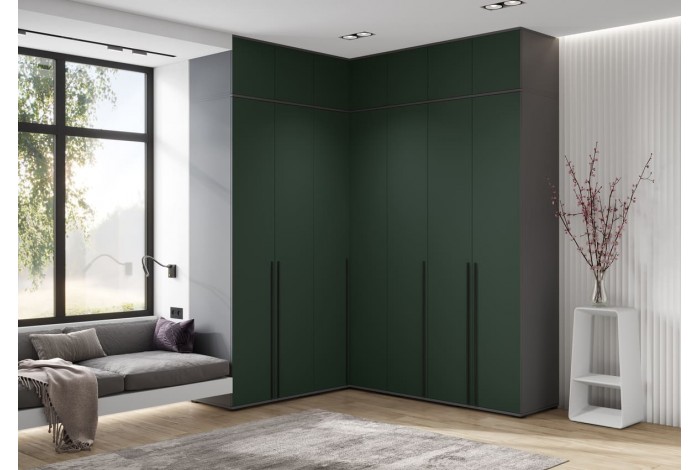 Антресоль Норд к шкафу угловому графит - изумруд