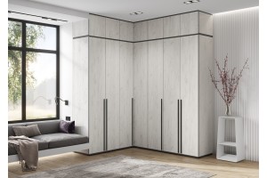 Набор шкафов "Норд" (170х210 см) с антресолями (дуб крафт белый)