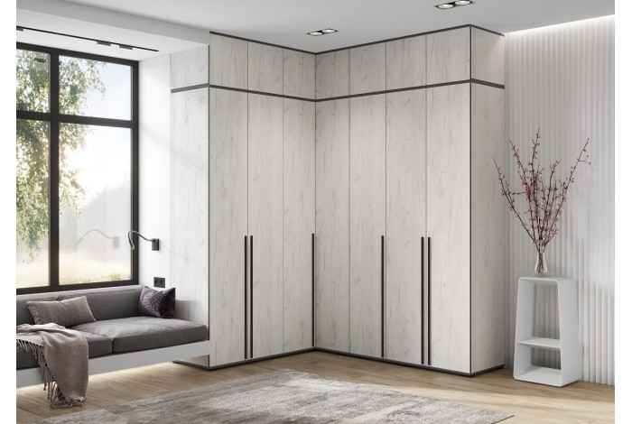 Антресоль Норд к шкафу угловому дуб крафт белый