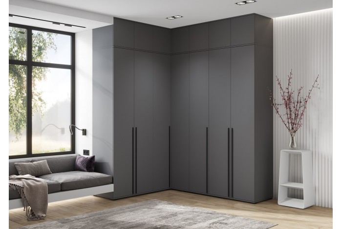 Набор шкафов Норд с антресолями графит