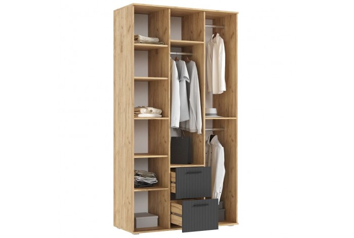 Спальня Сильвия - 2 Дуб Крафт Золотой - Браш Графит