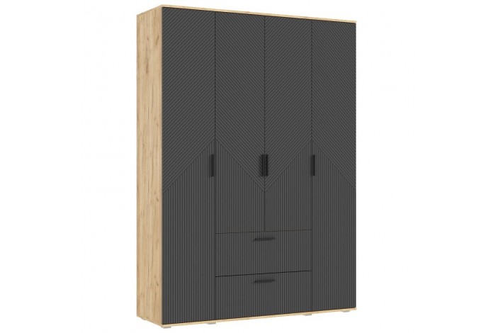 Спальня Сильвия - 2 Дуб Крафт Золотой - Браш Графит