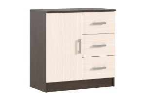 Комод Бася с 3-мя ящиками 1 дверь (венге - дуб беленый)