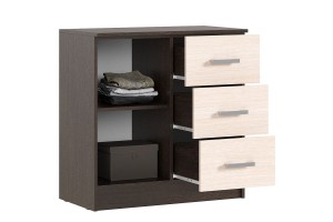 Комод Бася с 3-мя ящиками 1 дверь (венге - дуб беленый)