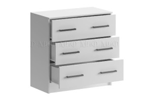 Комод Бася с 3-мя ящиками (белый)