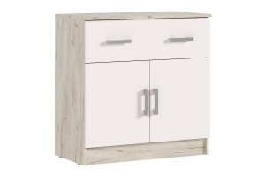 Комод Бася с ящиком 2-мя дверцами (дуб крафт серый - кашемир)