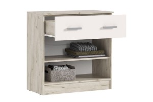 Комод Бася с ящиком 2-мя дверцами (дуб крафт серый - кашемир)