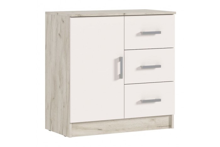 Комод Бася с 3-мя ящиками 1 дверь дуб крафт серый - кашемир