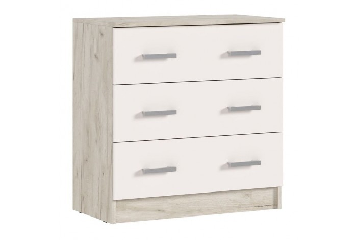 Комод Бася с 3-мя ящиками дуб крафт серый - кашемир