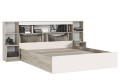 Кровать Бася 1,6 с надстройкой с тумбами дуб крафт серый - кашемир