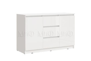 Комод Челси 2 двери 3 ящика (белый - белый глянец)