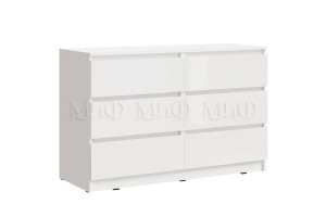 Комод Челси 6 ящиков (белый - белый глянец)