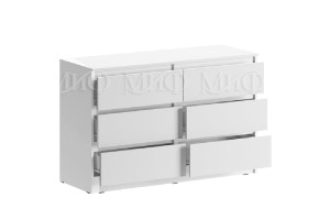 Комод Челси 6 ящиков (белый - белый глянец)