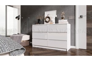Комод Челси 6 ящиков (белый - белый глянец)