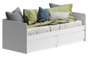 Кровать "Челси" 2.0х0,8 с ящиками (белый - белый глянец)