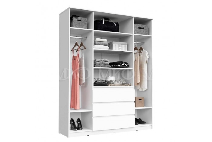 Антресоль Челси к шкафу 1600 белый - белый глянец