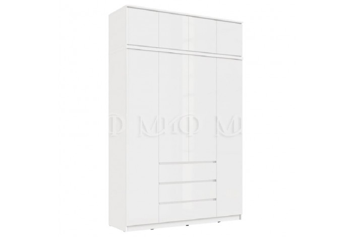 Антресоль Челси к шкафу 1600 белый - белый глянец