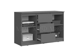 Комод Челси 2 двери 3 ящика (графит - графит матовый)