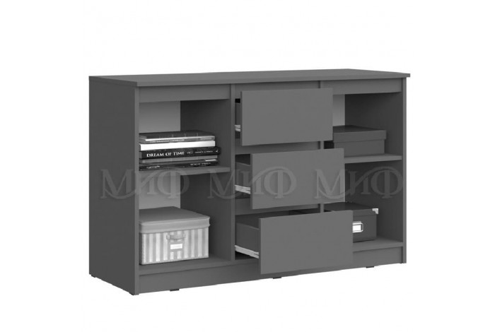 Комод Челси 2 двери 3 ящика графит - графит матовый