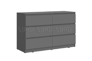 Комод Челси 6 ящиков (графит - графит матовый)