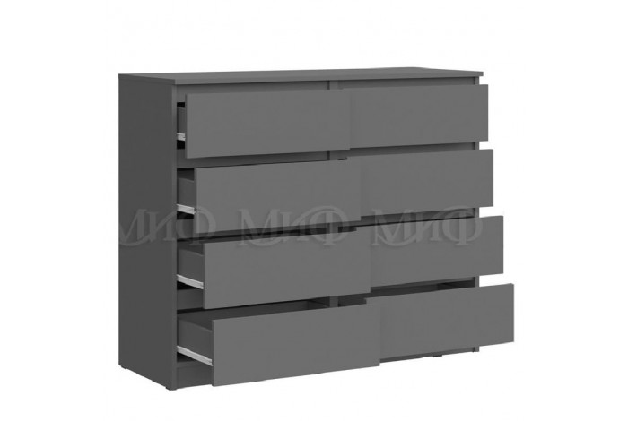 Комод Челси 8 ящиков графит - графит матовый