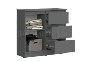 Комод Челси 800 3 ящика 1 дверь (графит - графит матовый)