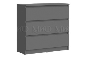 Комод Челси 800 3 ящика (графит - графит матовый)