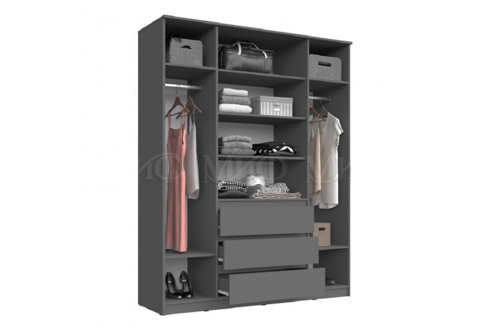 Антресоль Челси к шкафу 1600 графит - графит матовый