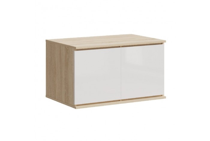 Антресоль Челси к шкафу 800 дуб сонома - белый глянец