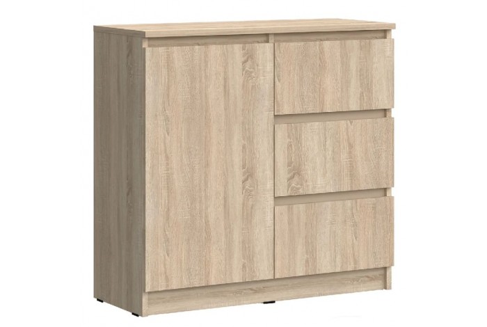 Комод Челси 800 3 ящика 1 дверь дуб сонома - дуб сонома