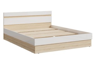 Кровать "Челси 1,4" (дуб сонома - белый глянец)