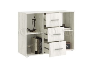 Комод Фиеста 3 ящика 2 двери (дуб крафт белый - графит)