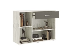 Комод Фиеста 1 ящик 3 двери (дуб крафт белый - графит)