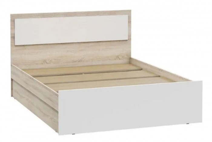 Кровать Мартина 1,2 дуб сонома - белый глянец