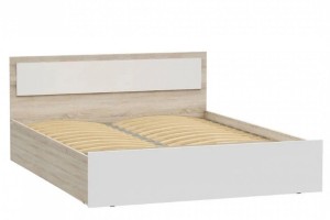 Кровать "Мартина 1,4" с подъемным механизмом (дуб сонома - белый глянец)