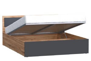 Кровать "Мартина 1,6" с подъемным механизмом (дуб крафт золотой - графит)