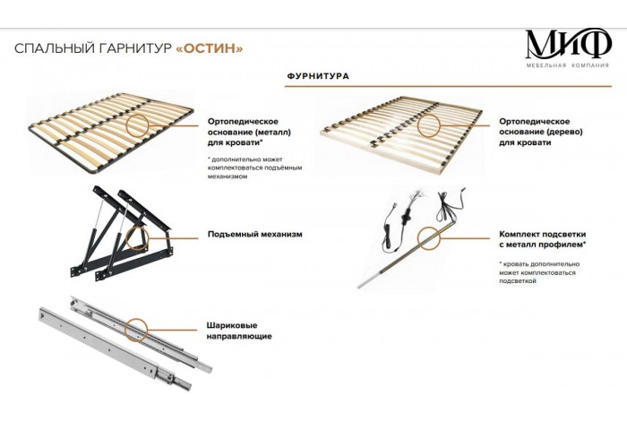 Спальня Остин-2 графит - дуб крафт золотой
