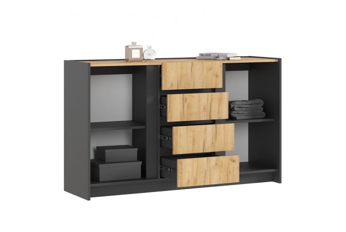 Спальня Остин-2 графит - дуб крафт золотой