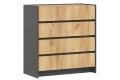 Комод Остин 800 4 ящика графит - дуб крафт золотой