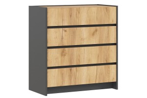 Комод Остин 800 4 ящика (графит - дуб крафт золотой)