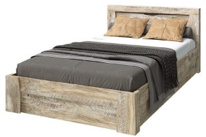 Кровать "Ривьера 1,2" (дуб юкон - бетон темный)