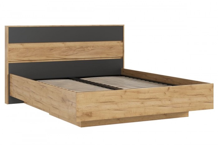 Кровать парящая Роджина 1,6 м с подъемным механизмом Дуб Крафт Золотой - Изумрудный