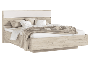 Кровать парящая "Роджина" 1,6 м с подъемным механизмом (Дуб Крафт Серый - Кашемир)