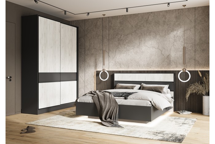 Спальня Роджина Графит - Дуб Крафт Белый