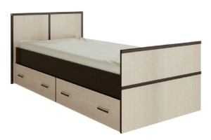 Кровать "Сакура 1,2" с ящиками (венге - дуб беленый)