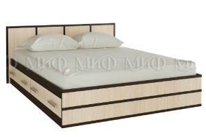 Кровать "Сакура 1,4" с ящиками (венге - дуб беленый)
