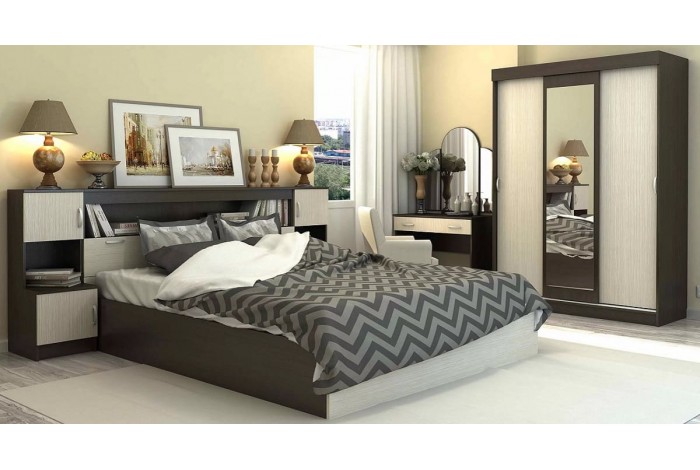 Спальня Бася - 2 венге - дуб беленый