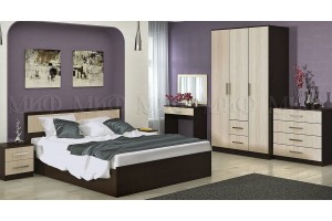 Набор мебели для спальни "Фиеста - 5" (венге - дуб беленый)