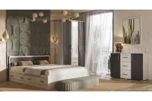 Набор мебели для спальни "Фиеста - 1" (дуб крафт белый - графит)